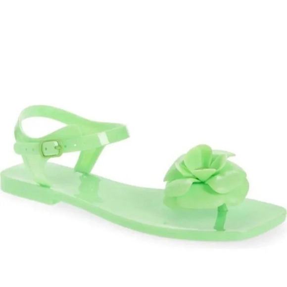 Jeffrey Campbell Sandal Fleurisse Like Green Flower Ankle Strap 8 NWOT - Picture 1 of 6